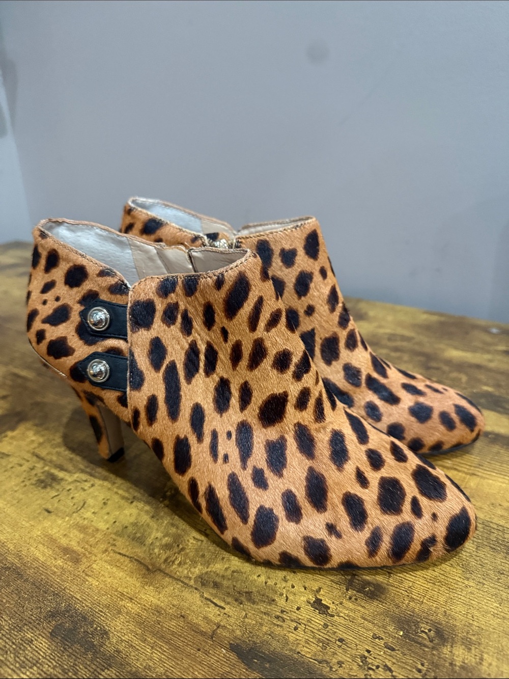 Vince Camuto Leopard-Print Ankle Booties - Tan & Black